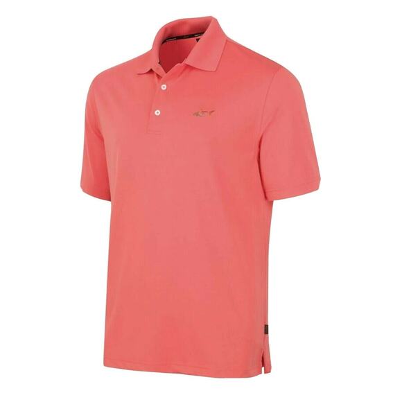 Greg Norman Tasso Elba ProTech Performance Polo Five Iron Coral Crush READ XL - Picture 2 of 11